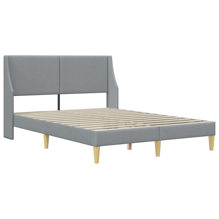 Cadru de pat cu saltea Gri deschis 140 x 200 cm Poliester - WALTI WALTI