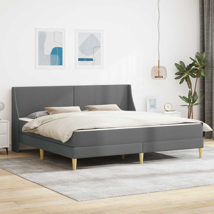 Cadru de pat cu saltea Gri închis 180 x 200 cm Poliester - WALTI WALTI