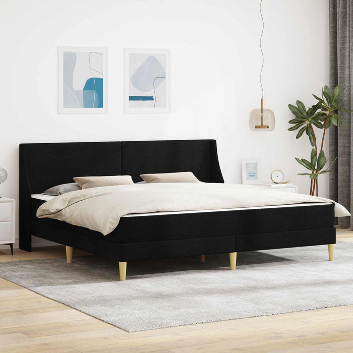 Cadru de pat cu saltea Negru 180 x 200 cm Poliester - WALTI WALTI