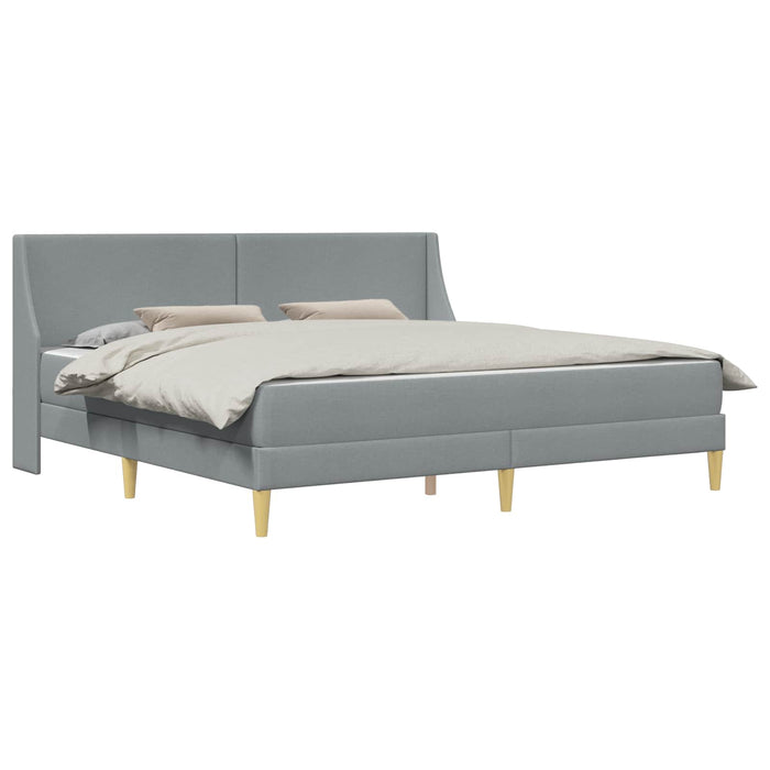 Cadru de pat cu saltea Gri deschis 200 x 200 cm Poliester - WALTI WALTI
