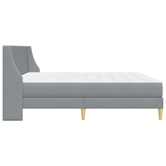 Cadru de pat cu saltea Gri deschis 200 x 200 cm Poliester - WALTI WALTI