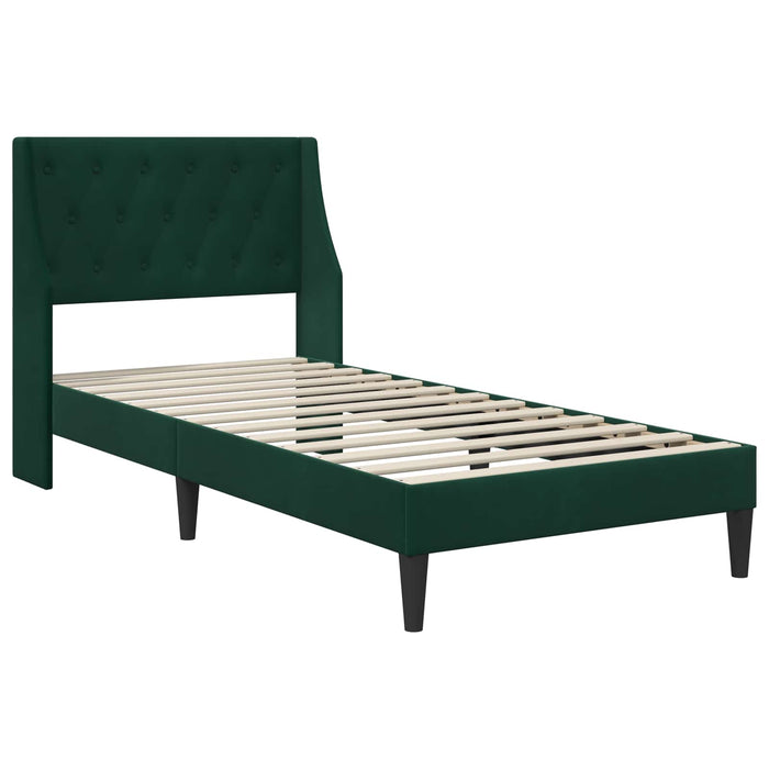 Cadru de pat cu saltea Verde închis 90 x 190 cm Catifea - WALTI WALTI