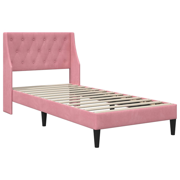 Cadru de pat cu saltea Pe perete cu headboard 2 pcs Roz Catifea - WALTI WALTI