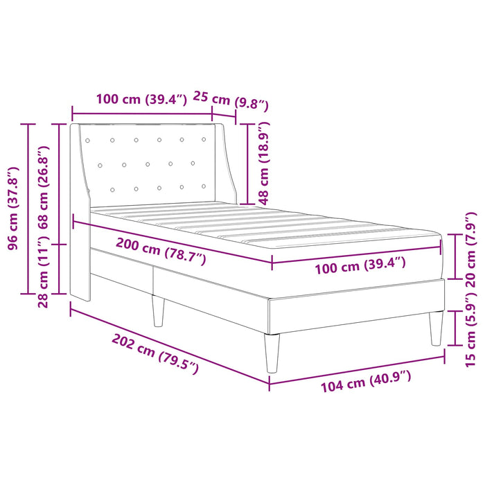 Cadru de pat cu saltea Pe perete cu headboard 2 pcs Roz Catifea - WALTI WALTI