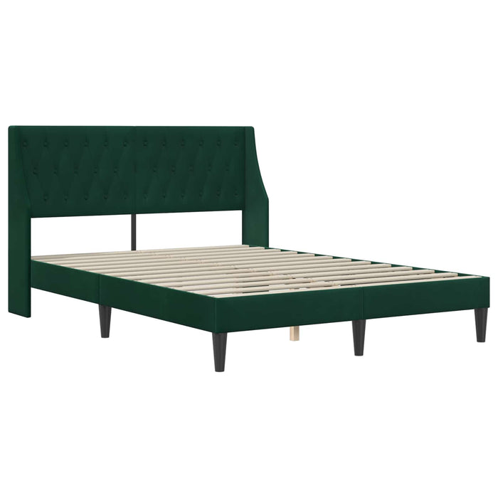 Cadru de pat cu saltea Verde închis 120 x 200 cm Catifea - WALTI WALTI