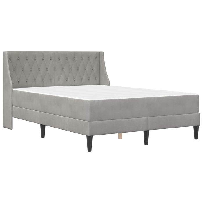 Cadru de pat cu saltea Gri deschis 140 x 190 cm Catifea - WALTI WALTI