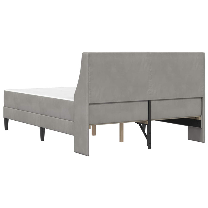 Cadru de pat cu saltea Gri deschis 140 x 190 cm Catifea - WALTI WALTI