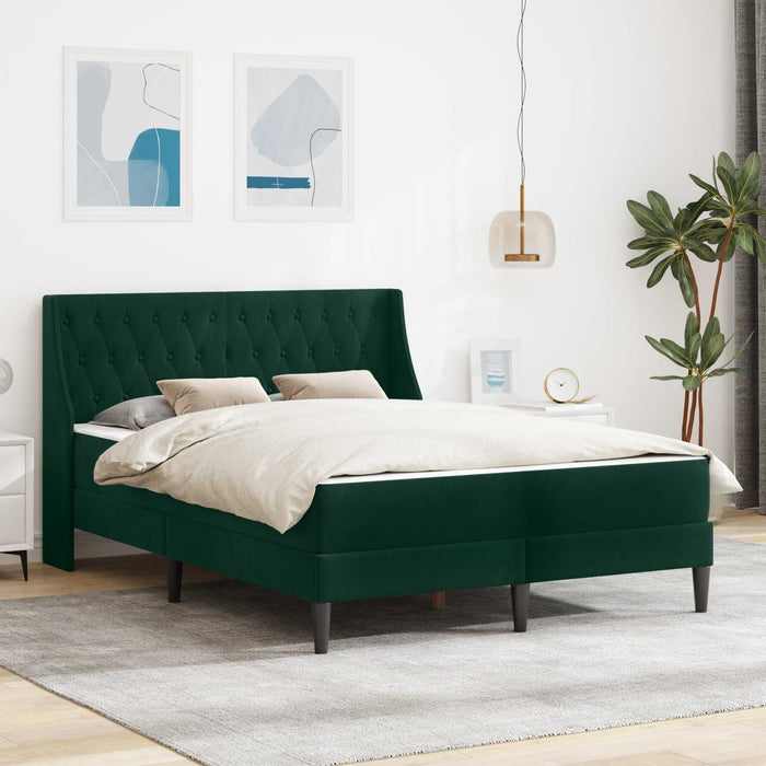 Cadru de pat cu saltea Pe perete 2 pcs Verde închis Catifea - WALTI WALTI
