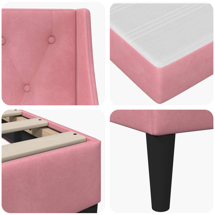 Cadru de pat cu saltea Pe perete cu headboard 2 pcs Roz Catifea - WALTI WALTI