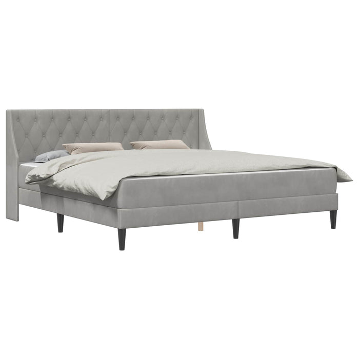 Cadru de pat cu saltea Pe perete 2 pcs Gri deschis Catifea - WALTI WALTI