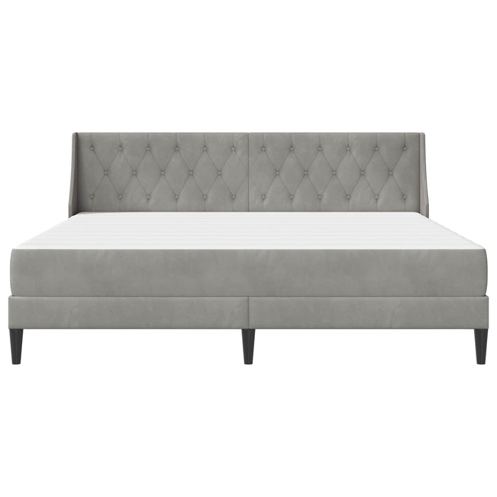 Cadru de pat cu saltea Pe perete 2 pcs Gri deschis Catifea - WALTI WALTI