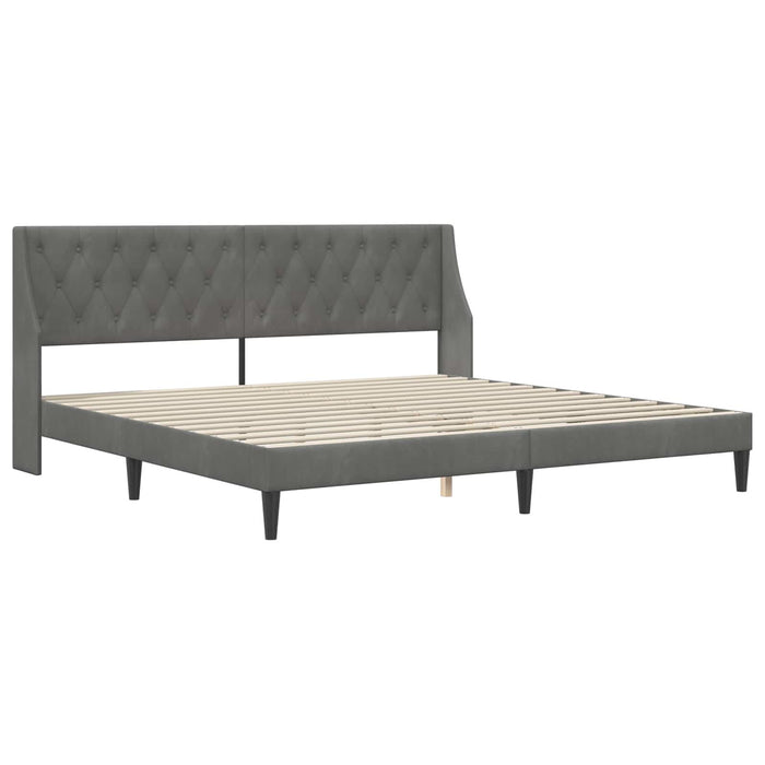 Cadru de pat cu saltea Pe perete 2 pcs Gri închis Catifea - WALTI WALTI