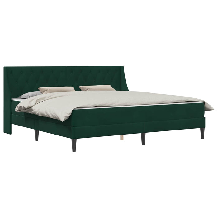 Cadru de pat cu saltea Pe perete 2 pcs Verde închis Catifea - WALTI WALTI