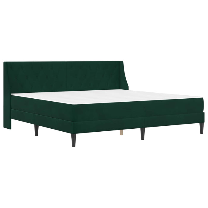 Cadru de pat cu saltea Pe perete 2 pcs Verde închis Catifea - WALTI WALTI
