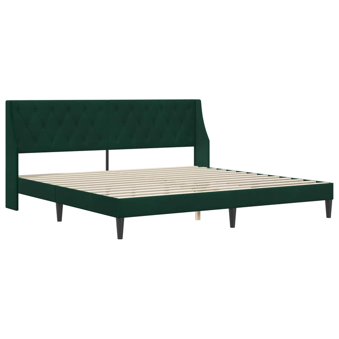 Cadru de pat cu saltea Pe perete 2 pcs Verde închis Catifea - WALTI WALTI