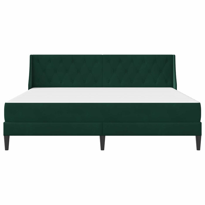 Cadru de pat cu saltea Pe perete 2 pcs Verde închis Catifea - WALTI WALTI