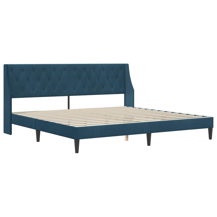 Cadru de pat cu saltea Pe perete 2 pcs albastru Catifea - WALTI WALTI