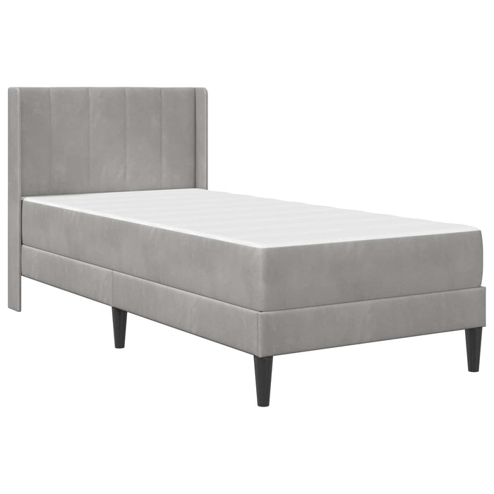 Cadru de pat cu saltea cu headboard 2 pcs Gri deschis Catifea - WALTI WALTI