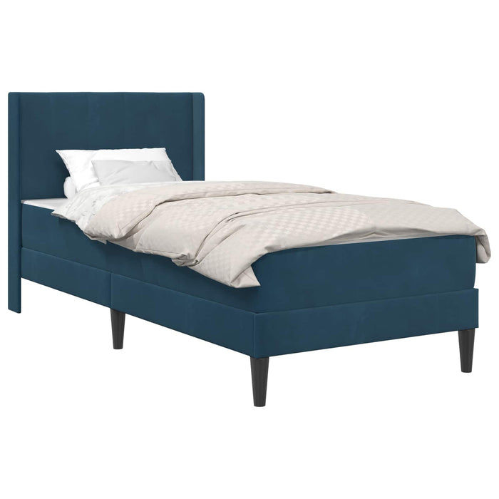 Cadru de pat cu saltea cu headboard 2 pcs albastru Catifea - WALTI WALTI