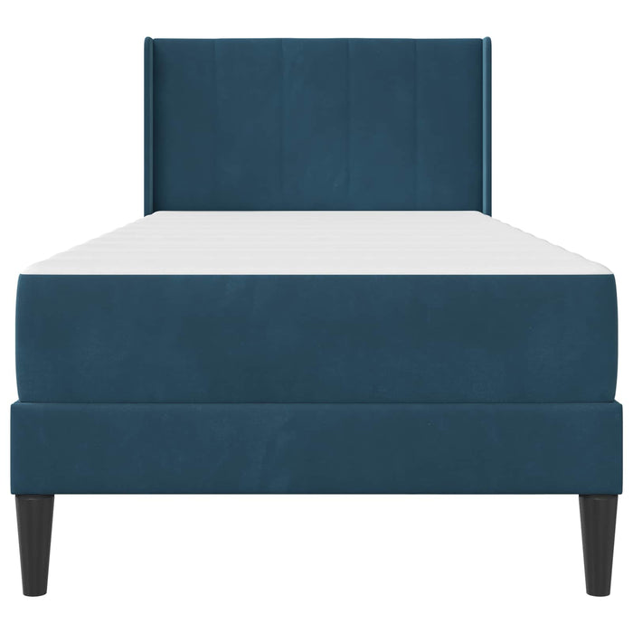 Cadru de pat cu saltea cu headboard 2 pcs albastru Catifea - WALTI WALTI