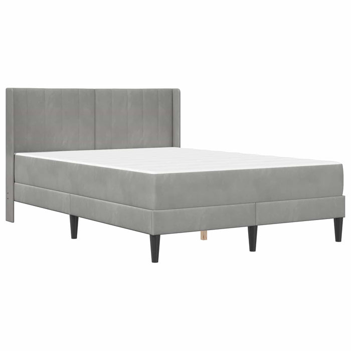 Cadru de pat cu saltea cu headboard 2 pcs Gri deschis Catifea - WALTI WALTI