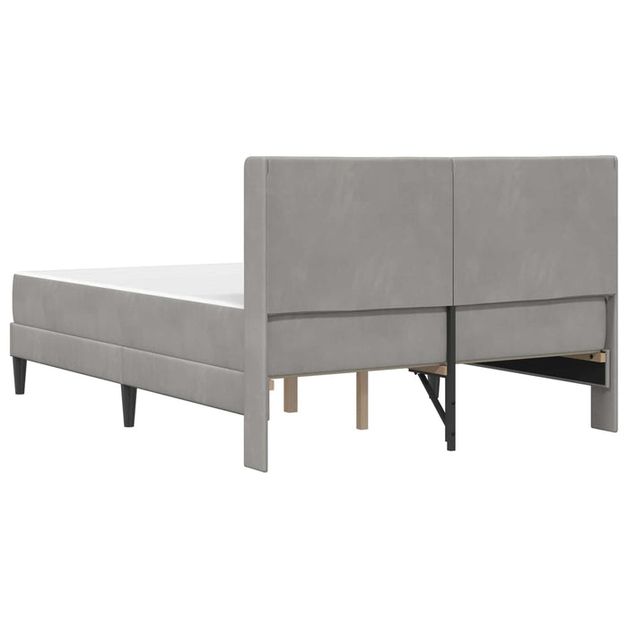 Cadru de pat cu saltea cu headboard 2 pcs Gri deschis Catifea - WALTI WALTI