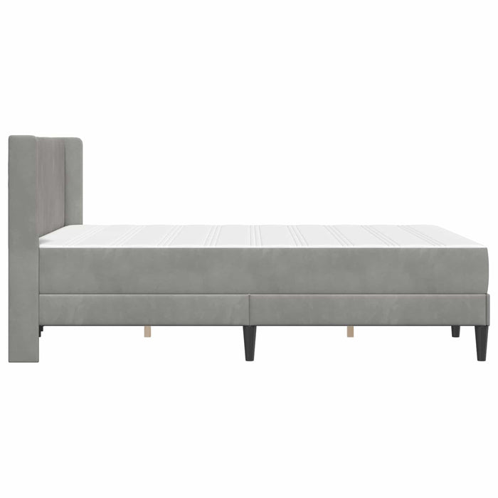 Cadru de pat cu saltea cu headboard 2 pcs Gri deschis Catifea - WALTI WALTI