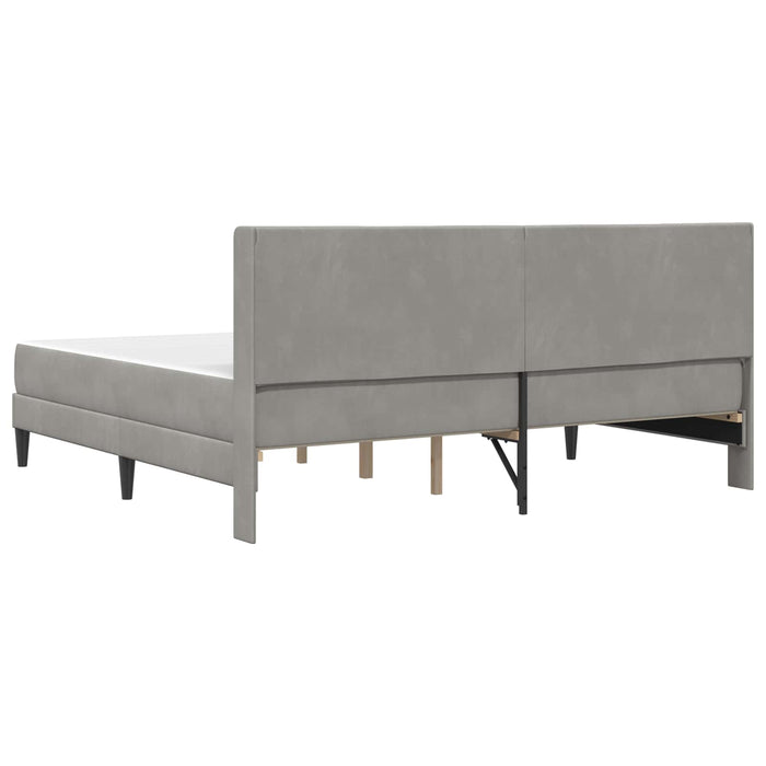 Cadru de pat cu saltea cu headboard 2 pcs Gri deschis Catifea - WALTI WALTI