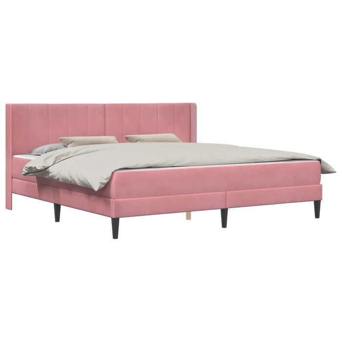 Cadru de pat cu saltea cu headboard 2 pcs Roz Catifea - WALTI WALTI