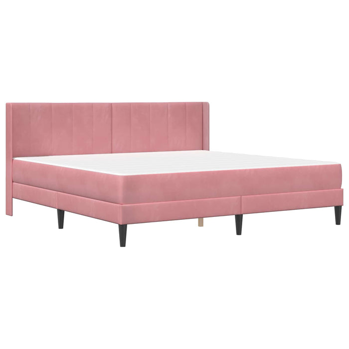 Cadru de pat cu saltea cu headboard 2 pcs Roz Catifea - WALTI WALTI