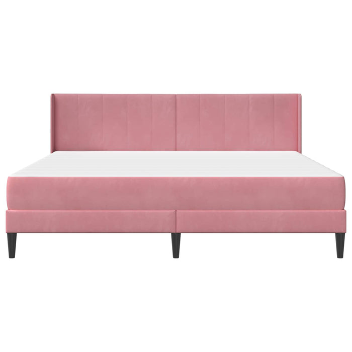Cadru de pat cu saltea cu headboard 2 pcs Roz Catifea - WALTI WALTI