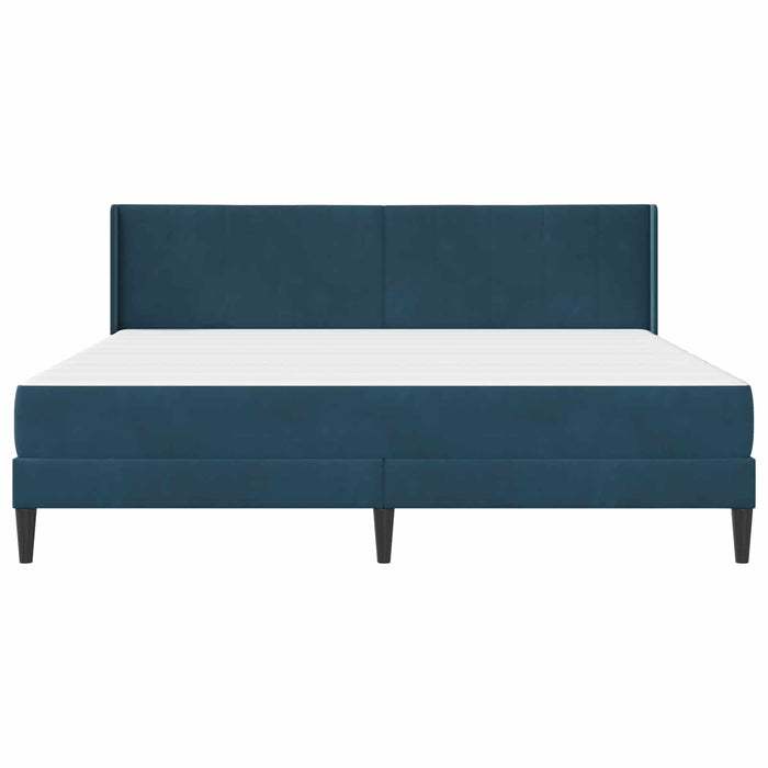 Cadru de pat cu saltea cu headboard 2 pcs albastru Catifea - WALTI WALTI