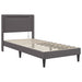 Cadru de pat cu saltea Gri 90 x 190 cm Piele artificială - WALTI WALTI