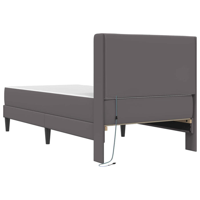 Cadru de pat cu saltea Gri 90 x 190 cm Piele artificială - WALTI WALTI