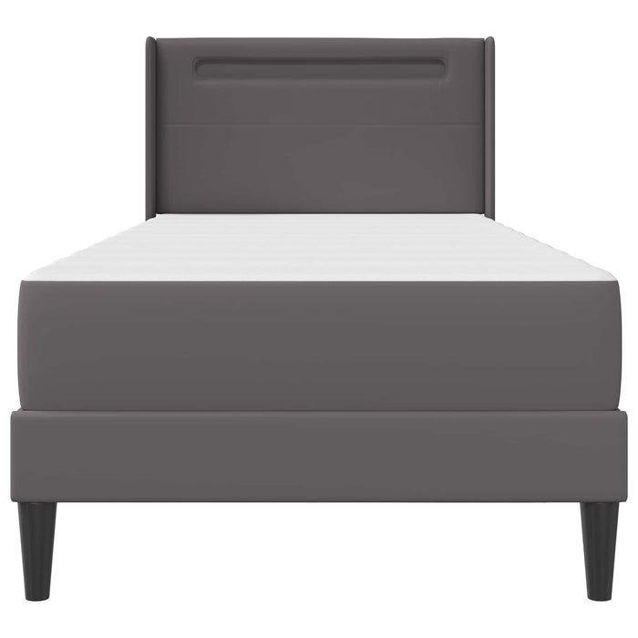 Cadru de pat cu saltea Gri 90 x 190 cm Piele artificială - WALTI WALTI