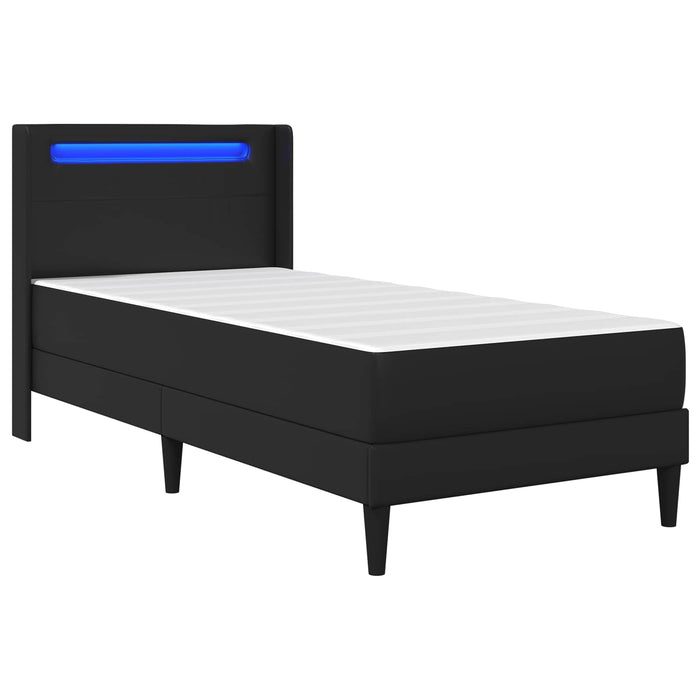Cadru de pat cu saltea Negru 90 x 190 cm Piele artificială - WALTI WALTI