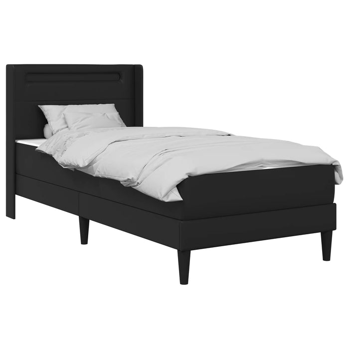 Cadru de pat cu saltea Negru 90 x 190 cm Piele artificială - WALTI WALTI