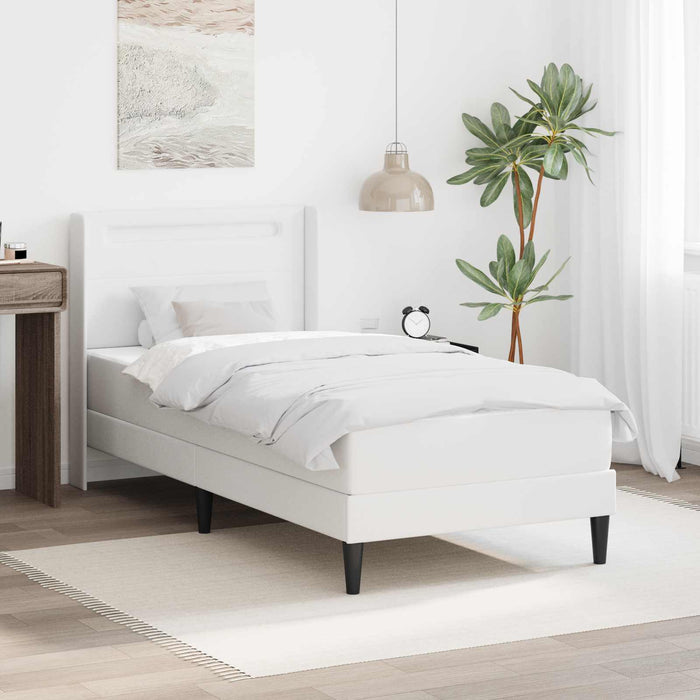 Cadru de pat cu saltea Alb 90 x 190 cm Piele artificială - WALTI WALTI