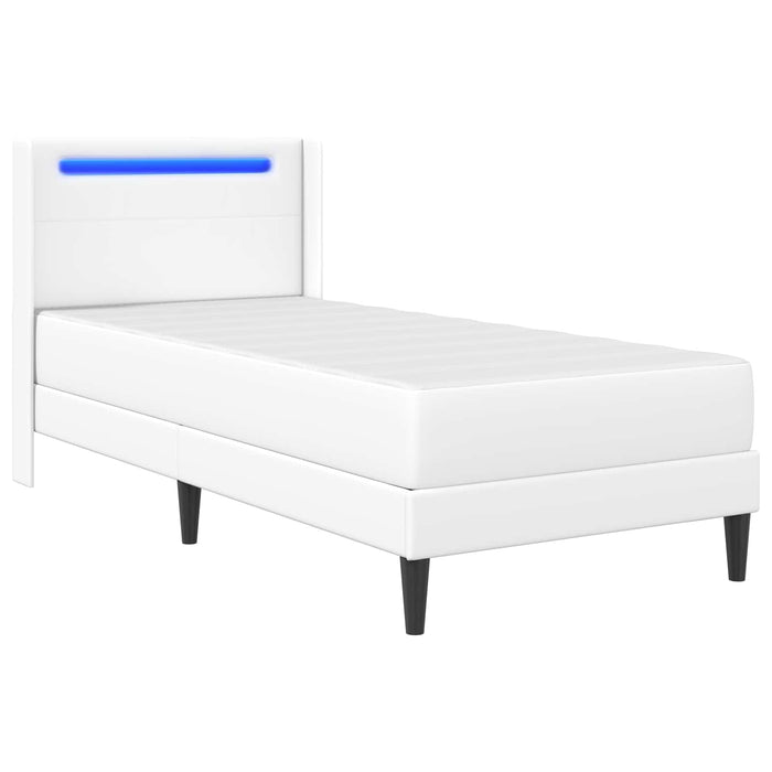 Cadru de pat cu saltea Alb 90 x 190 cm Piele artificială - WALTI WALTI