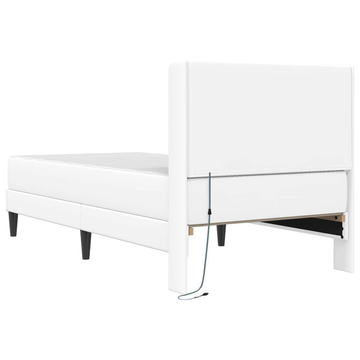 Cadru de pat cu saltea Alb 90 x 190 cm Piele artificială - WALTI WALTI