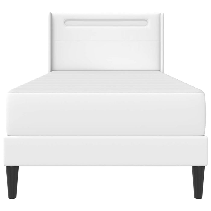 Cadru de pat cu saltea Alb 90 x 190 cm Piele artificială - WALTI WALTI