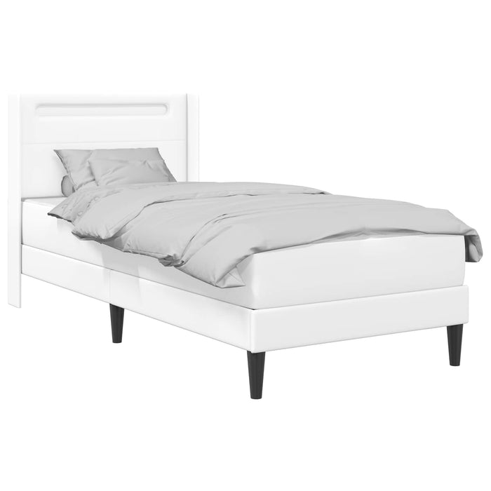 Cadru de pat cu saltea Alb 90 x 190 cm Piele artificială - WALTI WALTI