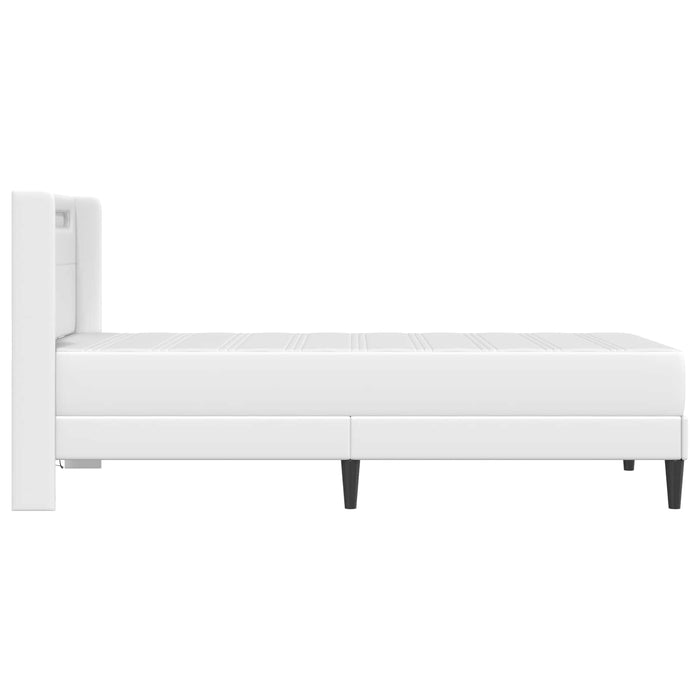 Cadru de pat cu saltea Alb 90 x 190 cm Piele artificială - WALTI WALTI