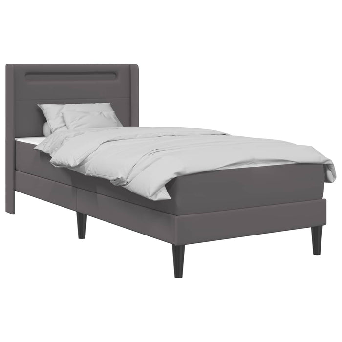 Cadru de pat cu saltea Gri 100 x 200 cm Piele artificială - WALTI WALTI