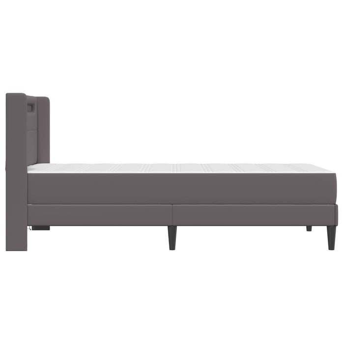 Cadru de pat cu saltea Gri 100 x 200 cm Piele artificială - WALTI WALTI