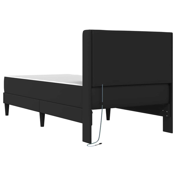 Cadru de pat cu saltea Negru 100 x 200 cm Piele artificială - WALTI WALTI
