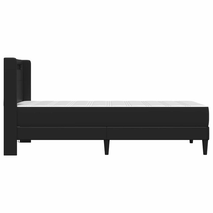 Cadru de pat cu saltea Negru 100 x 200 cm Piele artificială - WALTI WALTI