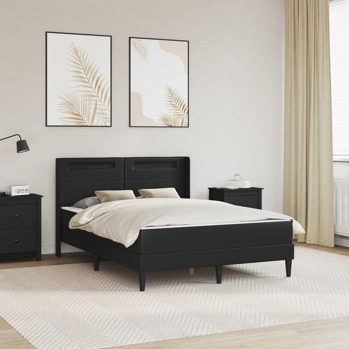 Cadru de pat cu saltea Negru 120 x 190 cm Piele artificială - WALTI WALTI