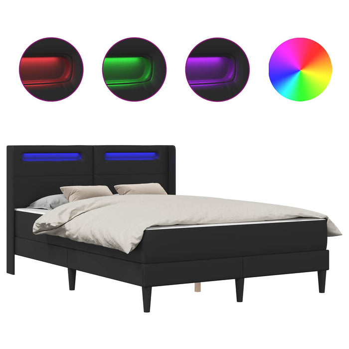 Cadru de pat cu saltea Negru 120 x 190 cm Piele artificială - WALTI WALTI