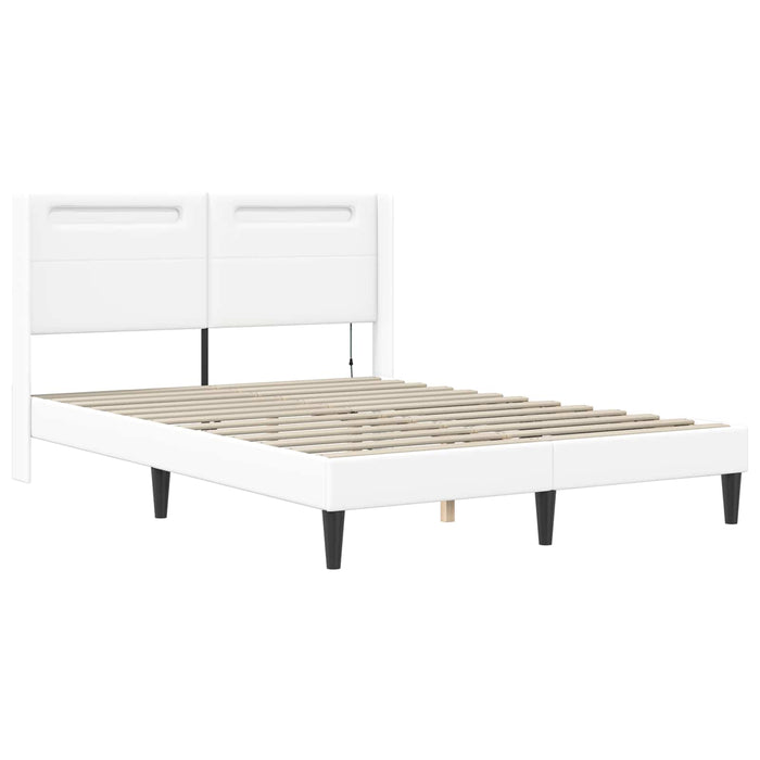 Cadru de pat cu saltea Alb 120 x 190 cm Piele artificială - WALTI WALTI